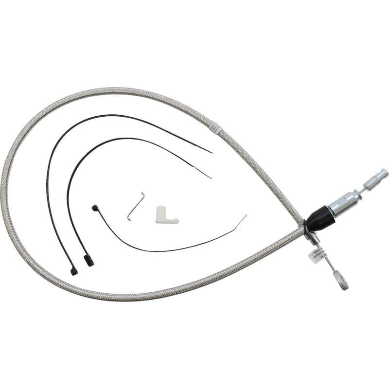 Magnum Shielding Polished Stainless Quick Connect Upper Clutch Cable 38" - 52344HE For Harley Motorcycles 2018-2024