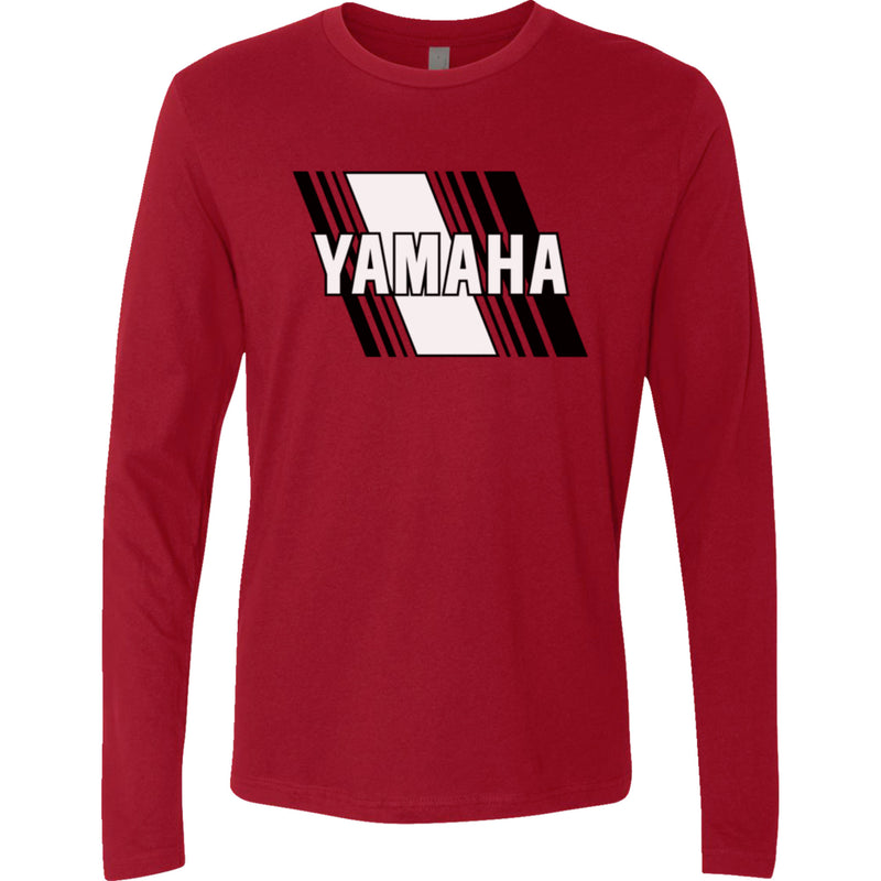 YAMAHA APPAREL Heritage Diagonal Long-Sleeve T-Shirt Red