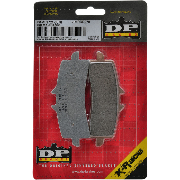 DP BRAKES 1721-0678 RDP978 RDP X-Race Titanium Sintered Brake Pads RDP Racing Brake Pads