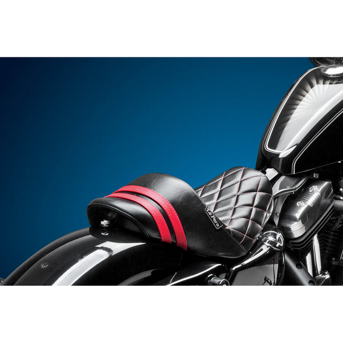 LE PERA 0804-0594 LK-416DMRED Stubs Spoiler Seat - Diamond - Black w/ Red Stripes - XL '04-'23