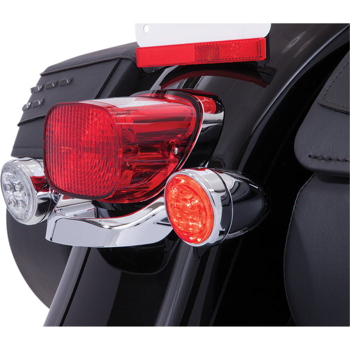 CIRO 2040-2207 45501 Fang® Rear Turn Signal Light Inserts - Red LED - Chrome