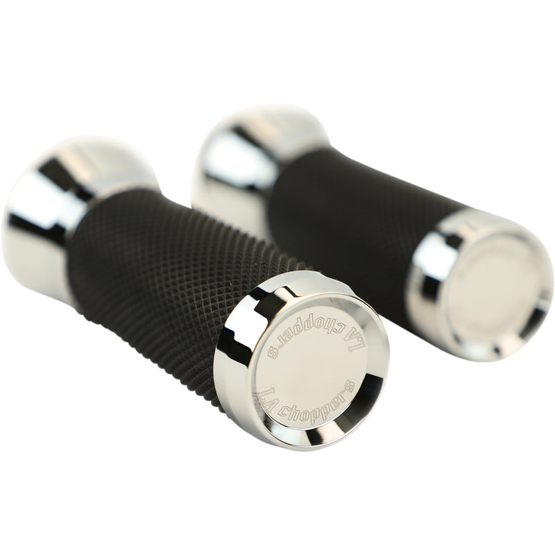 LA Choppers Grips TBW Chrome - LA-7492-00 For Harley Motorcycles 2008-2022