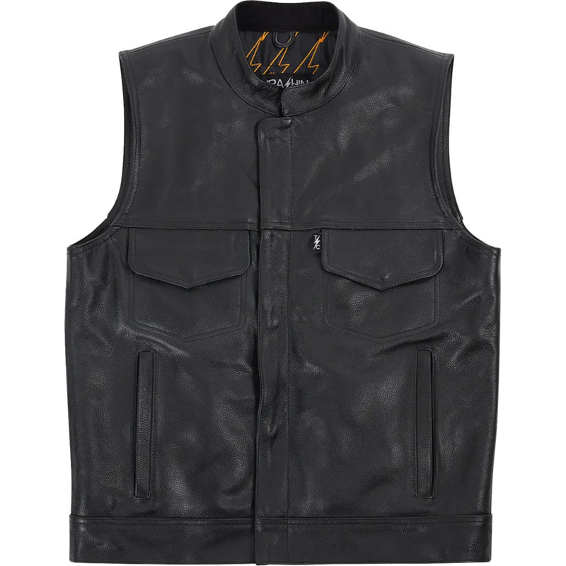 THRASHIN SUPPLY CO. Mulholland Leather Riding Vest Black