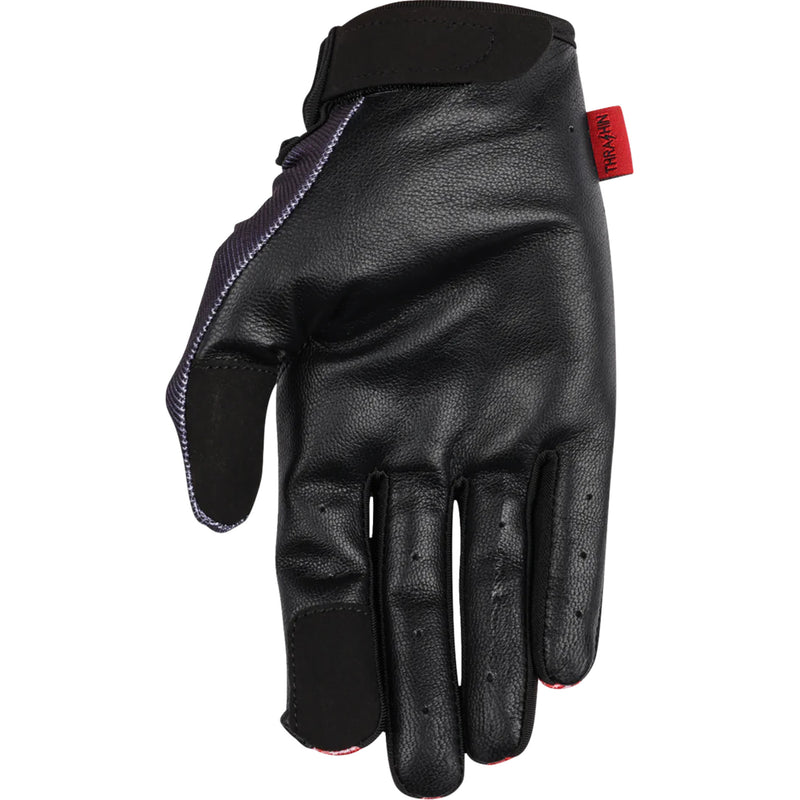 THRASHIN SUPPLY CO. Stealth Leather Palm Flame Gloves Red