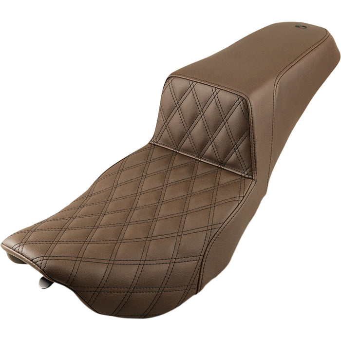 SADDLEMEN 0801-1097 897-06-172BR Step-Up Seat — Front Lattice Stitch - Brown