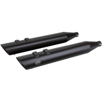 S&S CYCLE 1801-1208 550-0696 Slash Cut Slip-On Mufflers - Black