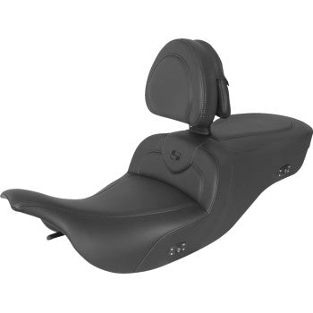 SADDLEMEN 0801-1421 897-07-187BRHCT Heated RoadSofa Seat - With Backrest - Black W/Black Stitching