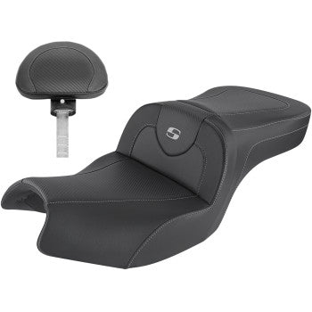 SADDLEMEN 0810-2185 I20-06-185BR Roadsofa™ Carbon Fiber Seat - Includes Backrest - Black - Indian