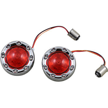 CUSTOM DYNAMICS 2020-1879 PB-BR-RR-57-CR ProBEAM® Bullet Ringz™ 1157 Rear Turn Signals - Chrome - Red Lens