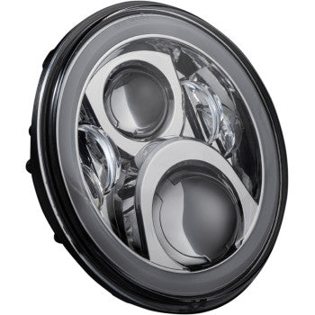 CUSTOM DYNAMICS 2001-2377 CD-7-14-C7" Halo Headlamp with Touring Adapter - 7" - LED - Chrome