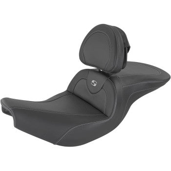 SADDLEMEN 0810-2244 I14-07-185BRHCT Heated Roadsofa Seat - Carbon Fiber - Includes Backrest - Black - Indian