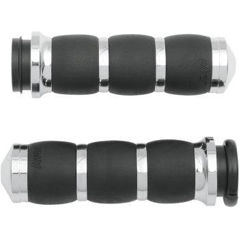 AVON GRIPS 0630-0968 AIR-93-FLY 3-Ring Velvet Air Grips - TBW - Chrome