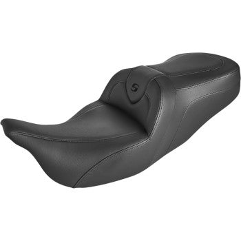 SADDLEMEN 0801-1395 808-07B-187 Roadsofa Standard Reach Seat - Without Backrest - Black/Black Stitching