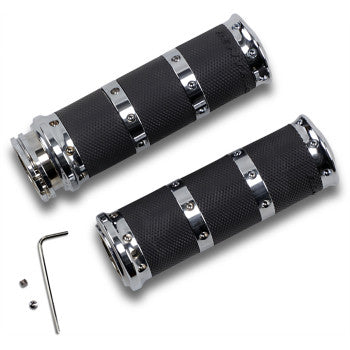 PERFORMANCE MACHINE 0630-0798 0063-2010-CH Contour XL Renthal Wrapped Grips- XL - Cable - Chrome