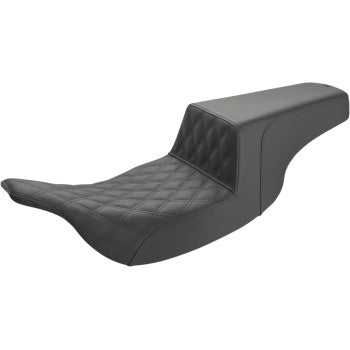 SADDLEMEN 0801-1353 897-07-172 Step-Up Seat — Front Lattice Stitch - Black