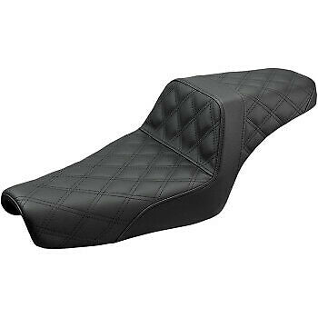 SADDLEMEN 0804-0721 807-11-175 Step Up Seat Lattice Stitched Black - XL