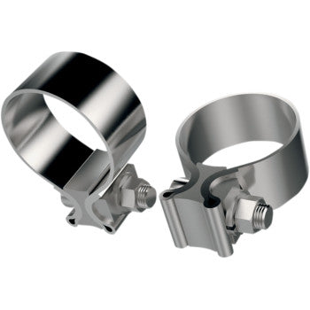KHROME WERKS 1860-0667 203030 Stainless Steel Muffler Clamps - 1.75" x 1.25"