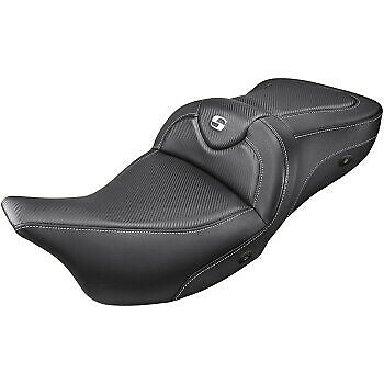 SADDLEMEN 0801-1167 808-07B-185HCT Heated Roadsofa™ Carbon Fiber Seat - without Backrest - '08-'23 FL