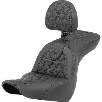 SADDLEMEN 0802-1566 818-29-182BR Roadsofa™ Lattice Stitch Seat - with Backrest - FXLR/FLSB '18-'23