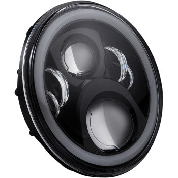 CUSTOM DYNAMICS 2001-2376 CD-7-14-B7" Halo Headlamp with Touring Adapter - 7" - LED - Black