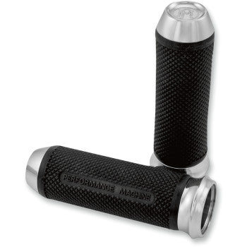 (OPEN BOX) Performance Machine Elite Grips - 0063-2027-CH For Harley Motorcycles 1980-2020
