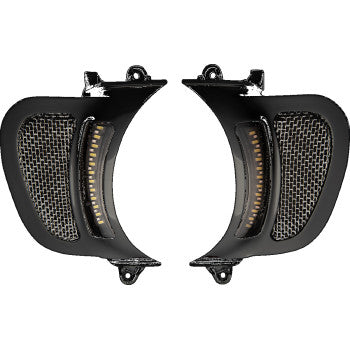 CUSTOM DYNAMICS 2040-2813 CD-RG-V-AW2-B Genesis® 4 Dynamic LED Road Glide® Vent Inserts - Amber/White - Black w/ Stainless Mesh
