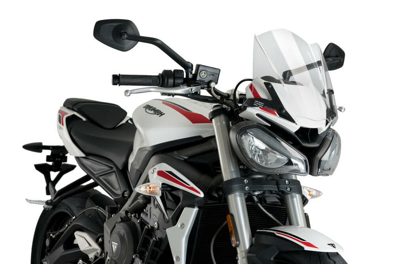 Puig Hi-Tech Parts Windscreen Naked NEW GEN Sport Clear TRI - 20432W Triumph Street 2020-2023