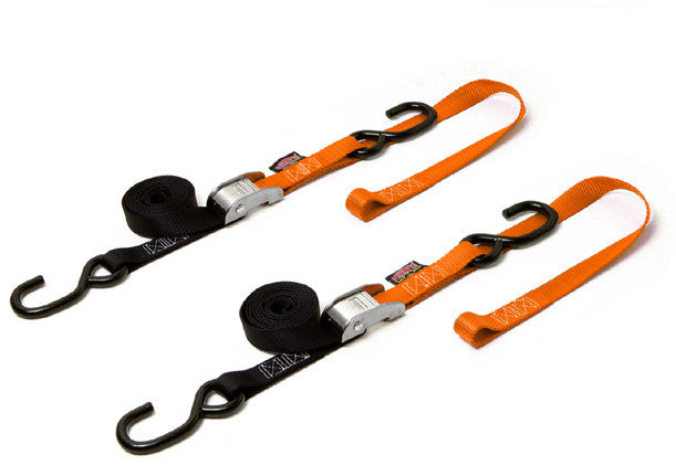 Powertye TIE-Down CAM S-Hook Soft-TYE 1"X6' Black Ktmorange Pair - 23629