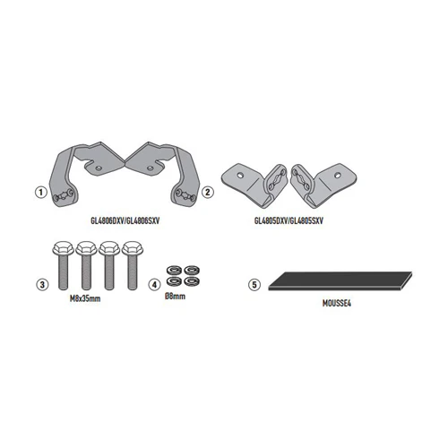 Givi Side Case Hardware Install W O TOP Case - 1192KIT Honda NC750X 2021-2022