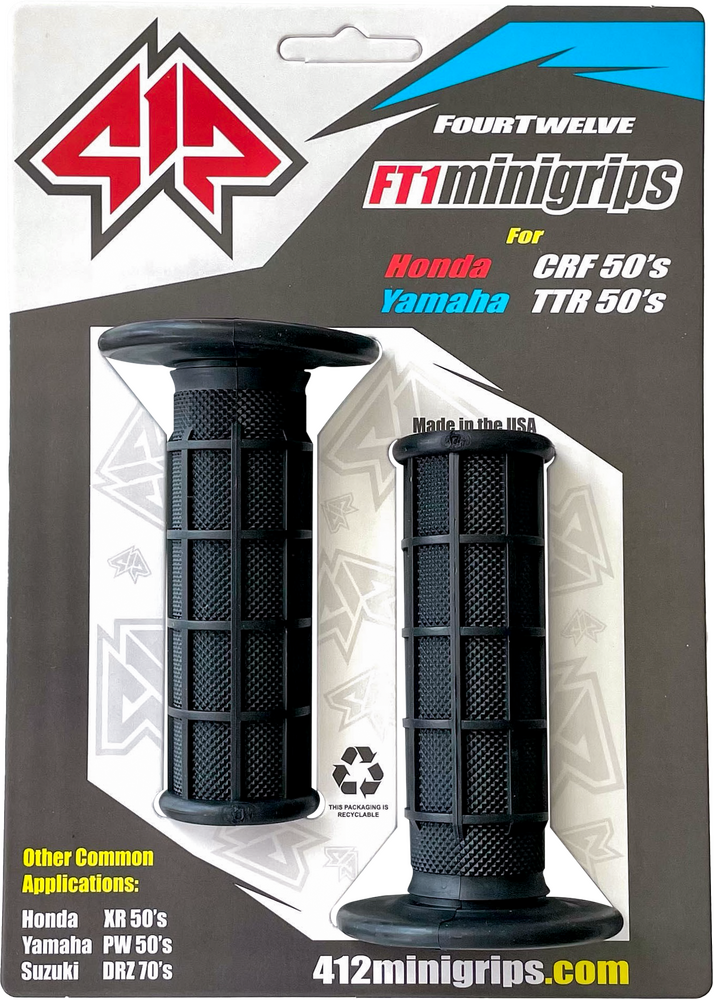 Four Twelve 19-4120 412-G100 MINI GRIPS BLACK 3/4"