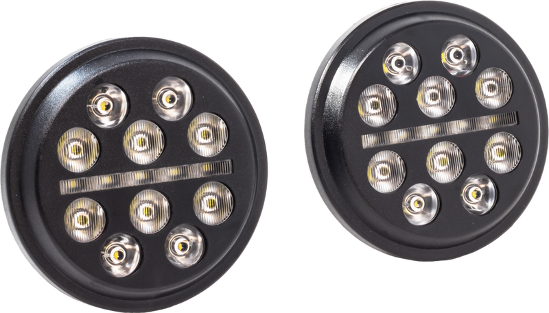 Letric Lighting Co 4.5" Passing Lamps Black Bucshot - LLC-ILPL-BS For Indian 2015-2025