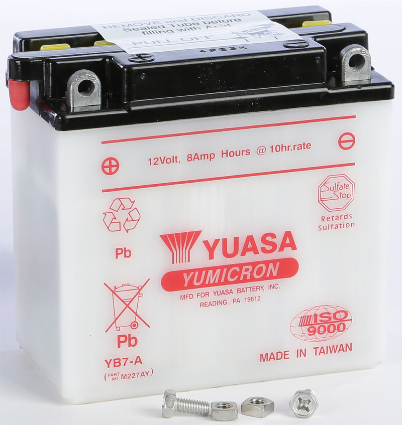 Yuasa Battery YB7-A Conventional - YUAM227AY Suzuki 500 Titan / 400X / 125E 1968-1975