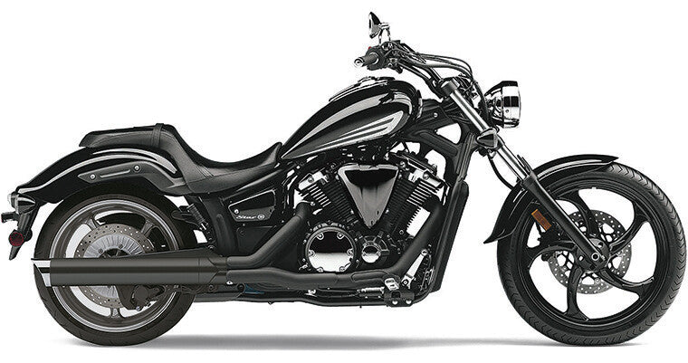 Cobra Slip ON W Scalloped TIP Black Yamaha Stryker - 2270B Yamaha 1300 Stryker / Stryker 2011-2017
