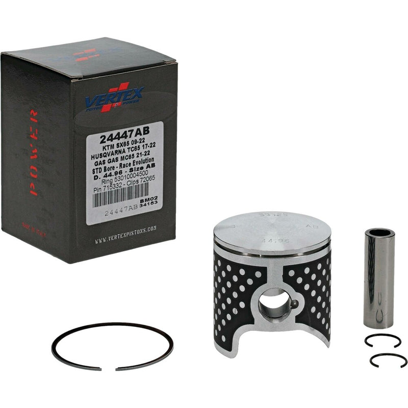 Vertex Piston Kit Cast Race Evolution 44.96/Standard KTM Husqvarna GAS - 24447AB For Husqvarna TC 65 2017-2024 | KTM SX 65 2009-2024