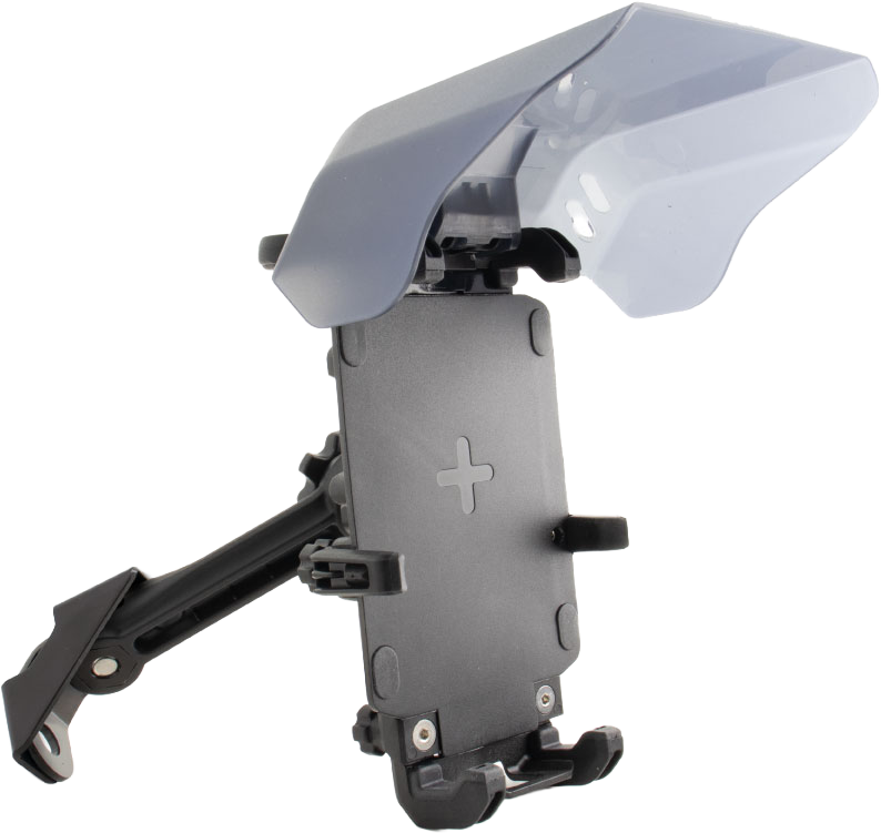 Koso North America 27-5972 QR005000 ARMOR CHARGER PHONE MOUNT W/VISOR BLACK