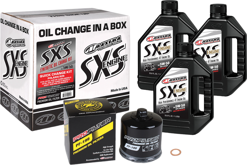 Maxima Racing Oil SXS Quick Change Kit 5W50 With Black OIL Filter - 90-189013-TXP Polaris RZR 2019-2021