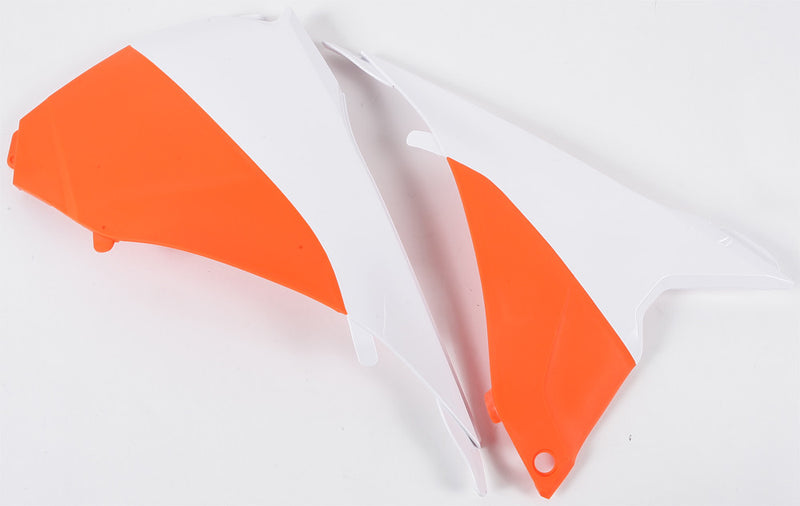 Acerbis Airbox Covers White Orange - 2374121088 KTM Dirt Bikes 2014-2016