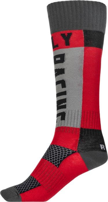 Fly Racing 350-0550S 350-0550S MX SOCKS THICK RED/GREY SM/MD