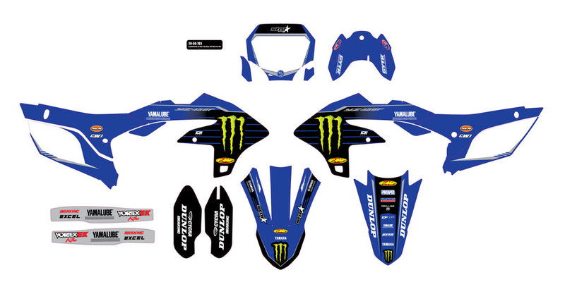 D-Cor Complete Kit 23 Blue MEY YZF 450 WHT BG - 20-50-703 Yamaha YZ 450 2023