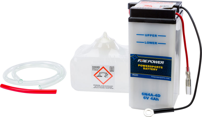 Fire Power Battery W Acid 6V - 6N4A-4D Yamaha Motorcycles 1970-1976