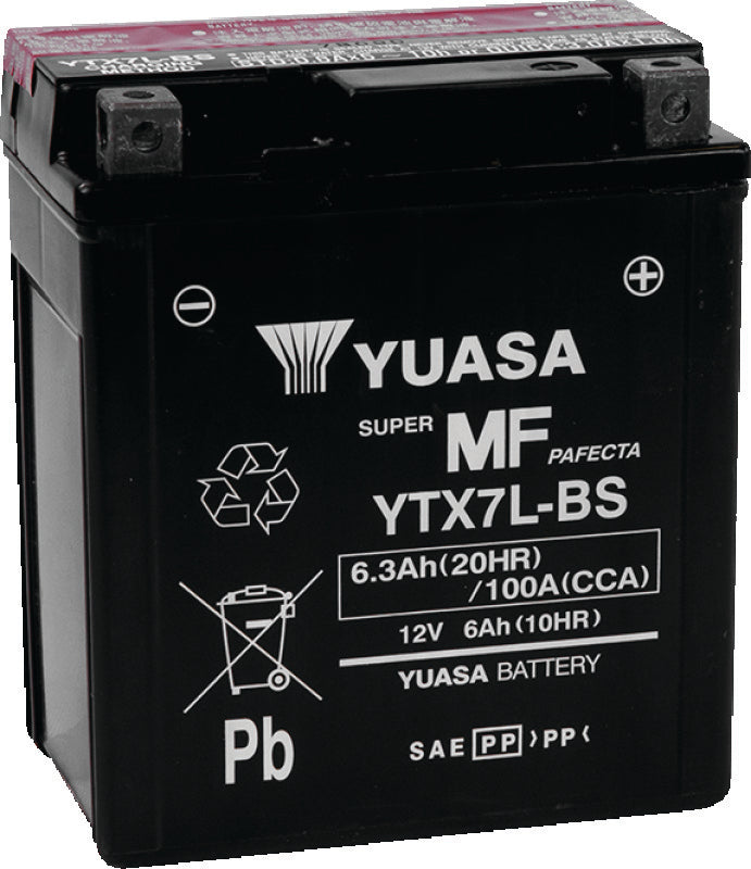 Yuasa Battery YUAM327BS Yuasa YTX7L-BS Maintenance Free AGM 12-Volt Battery W/bottle - Photo - Primary