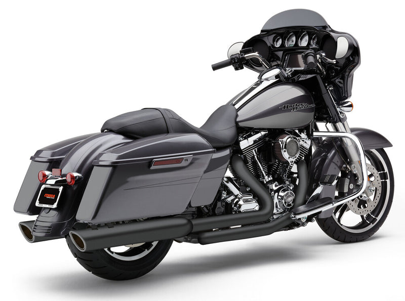 Cobra 909-Twins 4" Slip-ONS Black FLH FLT - 6106RB For Harley Touring 1995-2016