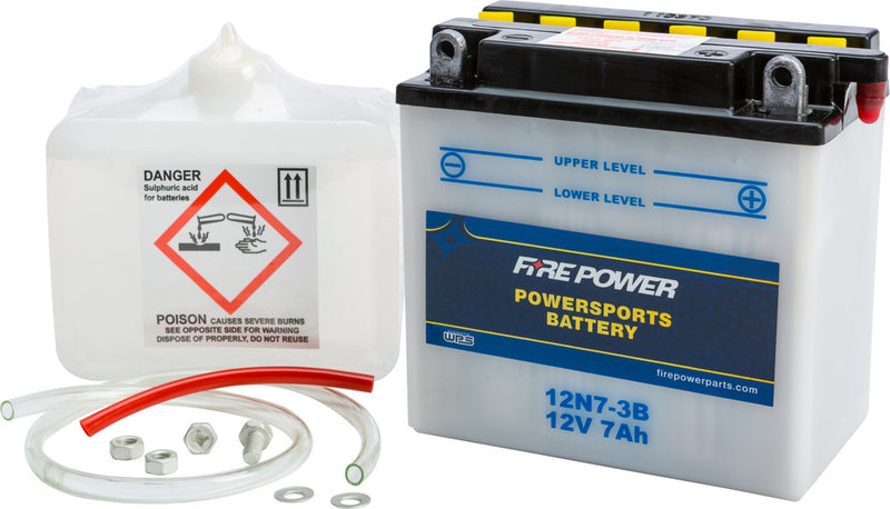 Fire Power Battery W Acid 12V - 12N7-3B Kawasaki Commander / 650 / W1SS 1966-1969