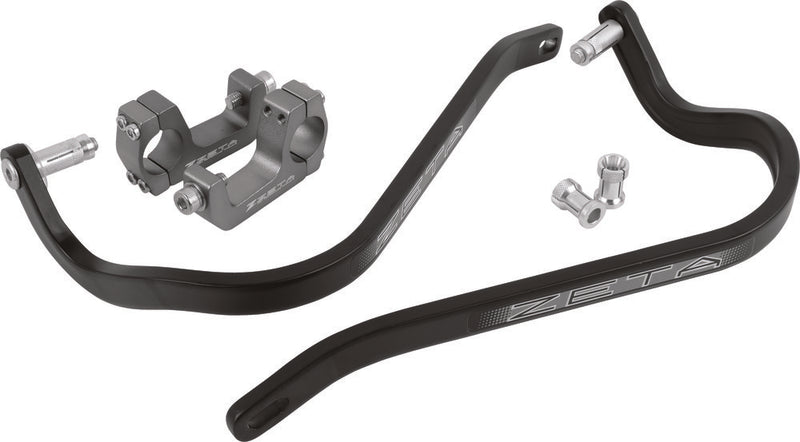 Zeta Armor Hand Guard W U-Clamp 1-1/8 IN Black - ZE72-0151 For Husaberg Dirt Bikes 1989-2014 | Beta Dirt Bikes 2008-2018 | Aprilia 450 / 550 2006-2013