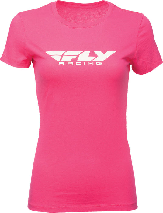 Fly Racing 356-03782X 356-03782X WOMEN'S FLY CORPORATE TEE RASPBERRY 2X