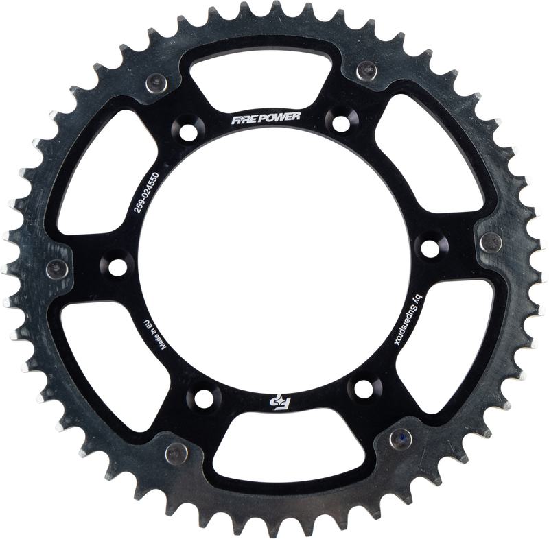 Fire Power 259-024550 FPH-245-50-BLK REAR SPROCKET HYBRID 50T BLK/SIL