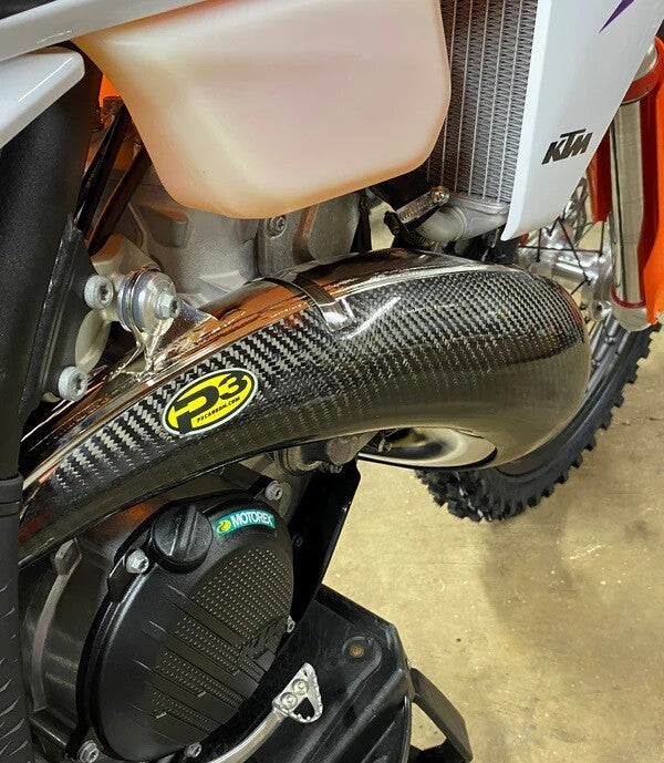 P3 Pipe Guard Carbon Fiber KTM HUS - 101081 KTM Dirt Bikes 2023-2025