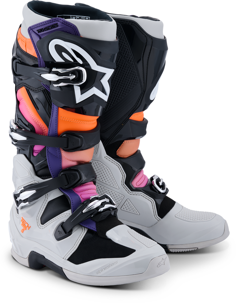 Alpinestars 482-0016312 2012025-1594-12 TECH 7 BLK/LGHT GRY/ORNG FL/MAGNTA 12