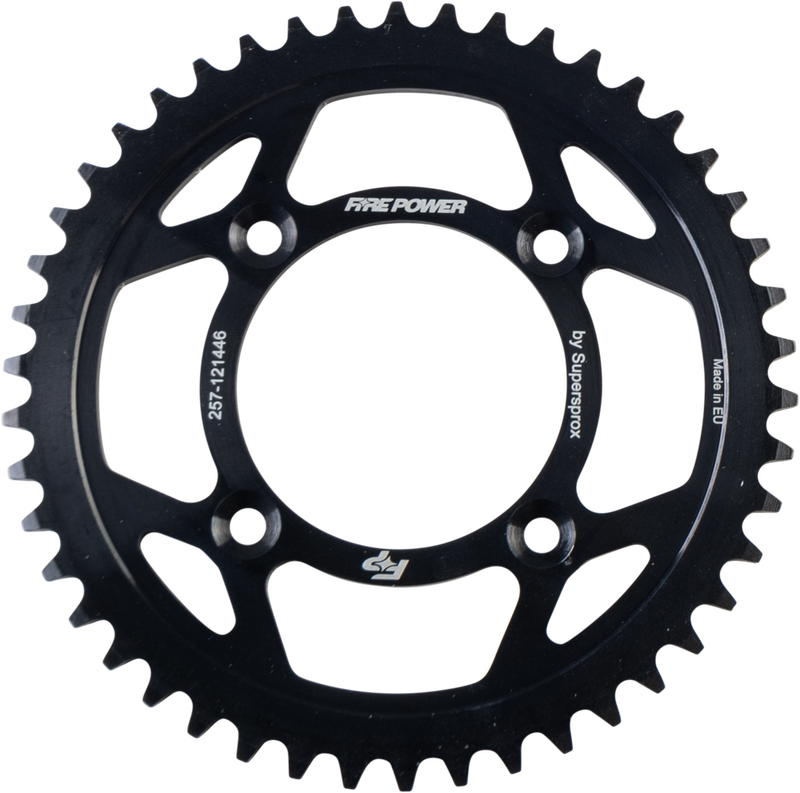Fire Power Rear Sprocket Steel 46T Black - FPS-1214-46-BLK Honda CR60R 1983-1984