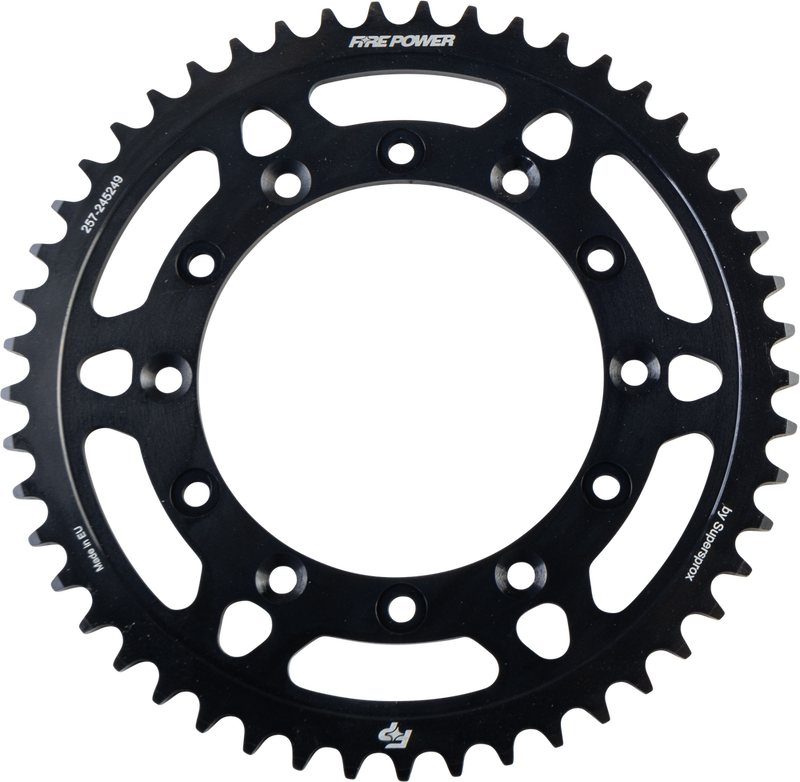 Fire Power Rear Sprocket Steel 49T Black - FPS-2452-49-BLK Honda Motorcycles 1978-2002